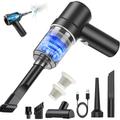 Aspirapolvere per auto senza fili, 2 in 1 mini aspirapolvere portatile potente senza fili con luce