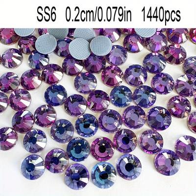 TEMU Christmas, , Glass Flat Back Rhinestones, Nail Rhinestones, Used For Shoes Sewing And Fabric Ball Gown Bag Shoe Decorations, Phalaenopsis Color, Diameter: 2.0-6.0mm Image