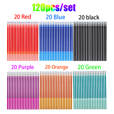 TEMU 120pcs/set High-quality 6-color Erasable Refill Set 0.5mm Washable Handle Magic Erasable Gel Refill, Suitable For Sketch, , Office Stationer Image