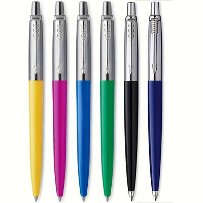 TEMU Premium Retractable Ballpoint Pen - Black Ink, Chrome Stainless For School & Office (6 Colors) - Perfect Back To School & Holiday Gift Image