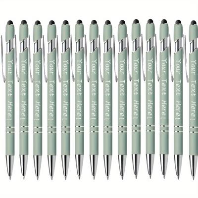 TEMU Engraved Round Ballpoint Pen Set - 12/22/32pcs, Business Gifts, Anniversaries, Day And Graduation Ceremony | Premium Metal Material, Touch Screen Tip, Medium Nib, Black Ink, Suitable 14+ Image