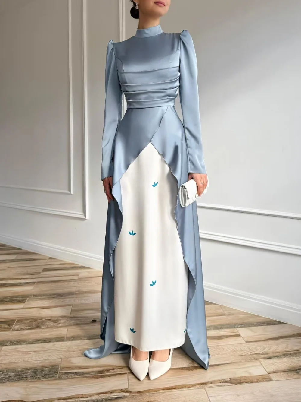 Eid Donne Vestito Musulmano Abaya Raso Abiti Largos Partito Caftano Jalabiya Ramadan Abiti Lunghi Dubai Caftano Arabo Lungo Veste 2025