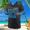 24-25 Sommertrend Rugby Kurzarm Detroit Lions Custom Game Jersey – Weißes T-Shirt Sport Top Casual