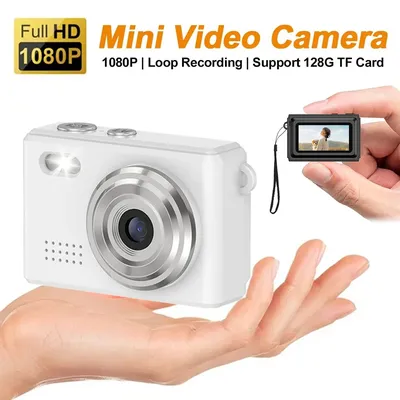 Retro-Minikamera mit Bildschirm für den Innenbereich, Zuhause, Outdoor, Sport, DV, DVR, Camcorder, HD 1080P, tragbarer ultrakleiner Kamera-Videorecorder