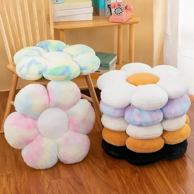 Blumen-Sitzkissen, schöne Blütenblätter, flauschiges gefülltes Rückenkissen, Hüftschutz, superweich, für Bürostuhl, Sitz, Sofa, Gesäß, Kissen Image