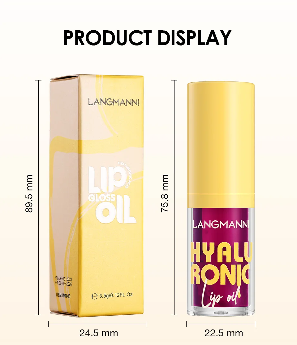 6-farbiger transparenter Spiegel-Lippenöl-Glanz-Lippenbalsam, aufpolsternder, blass getönter Lipgloss Image