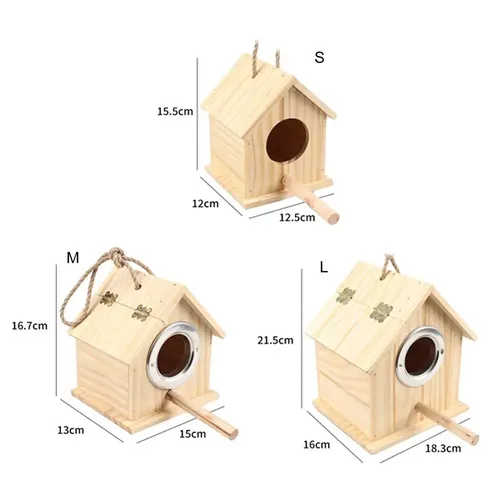 Vogelhaus aus Holz, attraktives handgefertigtes Vogelhaus zum Aufhängen, rissfestes Vogelhaus aus Holz