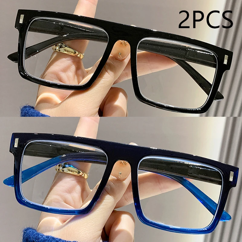 2/3 STÜCK Neue mode große rahmen lesebrille trendy quadratischen rahmen reis nagel mittleren alters und ältere brille lesebrille 2231 Image