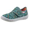 Hausschuh SUPERFIT "BILL WMS: Mittel", Kinder, Gr. 34, bunt (olivgrün, orange), Baumwolle, casual, Schuhe, Klettschuh mit Klettverschluss, Größenschablone zum Download