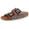 Pantolette VERBENAS "Randell Leopardo", Damen, Gr. 35, braun (leo), Leder, animal-print, klassisch, Schuhe, Sommerschuh, Schlappen, Hausschuh mit Softfußbett