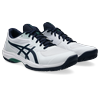 Tennisschuh ASICS "GAME FF", Gr. 45, weiß (weiß, midnight), Synthetik, sportlich, Schuhe, Multicourt-Schuhe