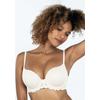 Push-up-BH DORINA "Claire", Damen, Gr. 85, Cup C, weiß (ivory), Spitze, Obermaterial: 84% Polyamid, 16% Elasthan, unifarben, feminin, BHs, für maximales Volumen, extra dicke Kissen, 3/4 Cup