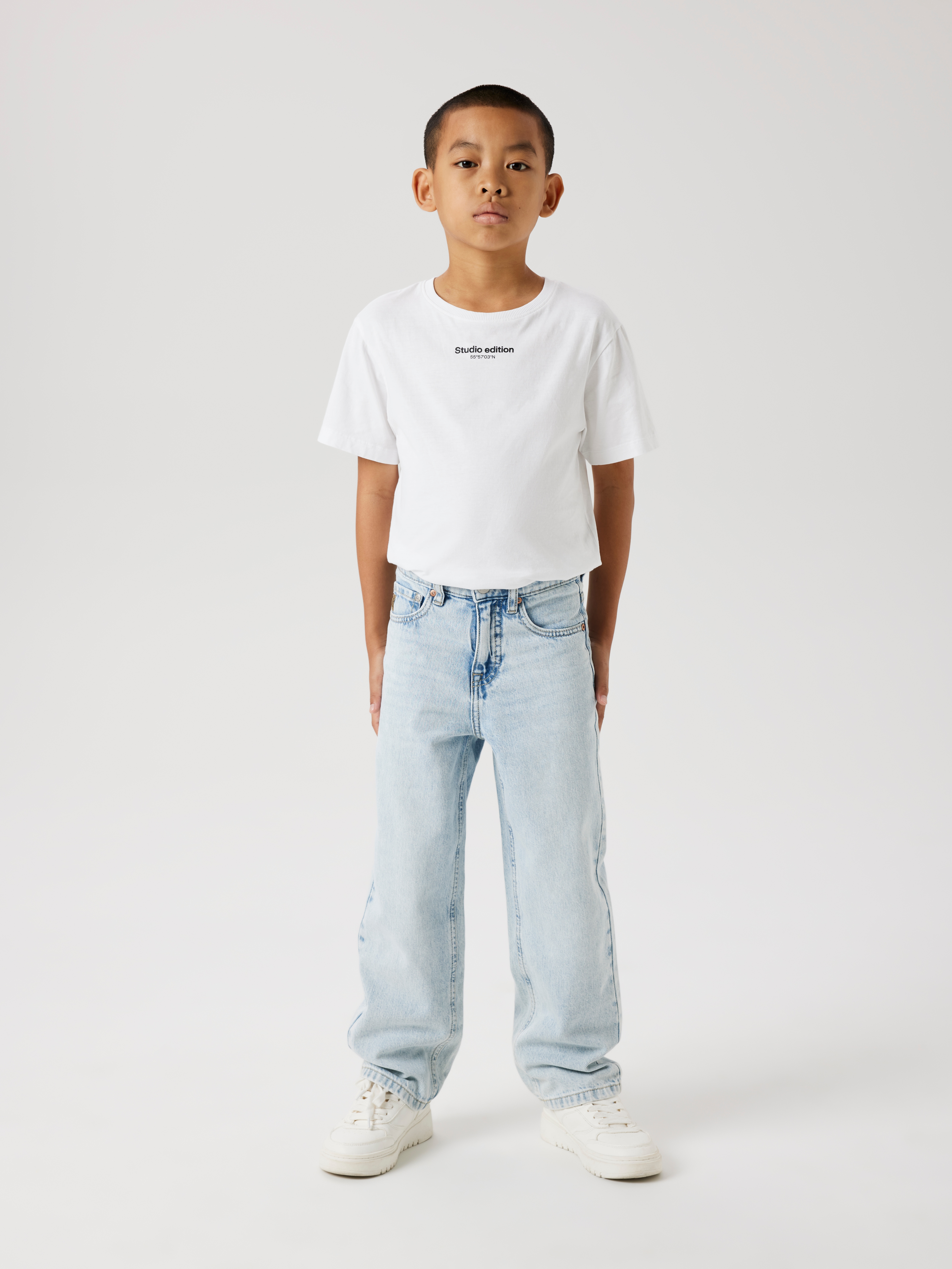 Straight-Jeans NAME IT "NKMRYAN – Jeans mit geradem Bein, strapazierfähig", Jungen, Gr. 116, N-Gr, blau (light blau denim), Denim/Jeans, Obermaterial: 100% Baumwolle, unifarben, straight fit lang, Jeans Straight-Jeans, unifarben, casual, straight...