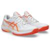 Hallenschuh ASICS "COURT HUNTER FF", Gr. 38, weiß, vivid coral, Synthetik, sportlich, Schuhe