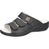 Pantolette WALDLÄUFER "Heria", Damen, Gr. 7 (40,5), schwarz, Glattleder, unifarben, klassisch, Schuhe, Keilabsatz, Sommerschuh, Schlappen in Weite H, Klettverschlüsse