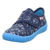 Hausschuh SUPERFIT "BILL WMS: Mittel", Kinder, Gr. 26, blau (dunkelblau kombiniert), Baumwolle, casual, Schuhe, Klettschuh mit Klettverschluss, Größenschablone zum Download