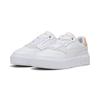 Sneaker PUMA "Cali Court Match Sneakers Damen", Gr. 35.5, weiß (weiß almost apricot orange), Obermaterial: Kuhleder, Synthetik; Futter: Textil; Innensohle: Textil; Laufsohle: Gummi, Schuhe