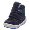 Winterboots SUPERFIT "GROOVY 2.0 WMS: Mittel", Kinder, Gr. 22, blau (dunkelblau), Veloursleder, Polyester, casual, Schuhe, Snowboots mit GORE-TEX, Größenschablone zum Download