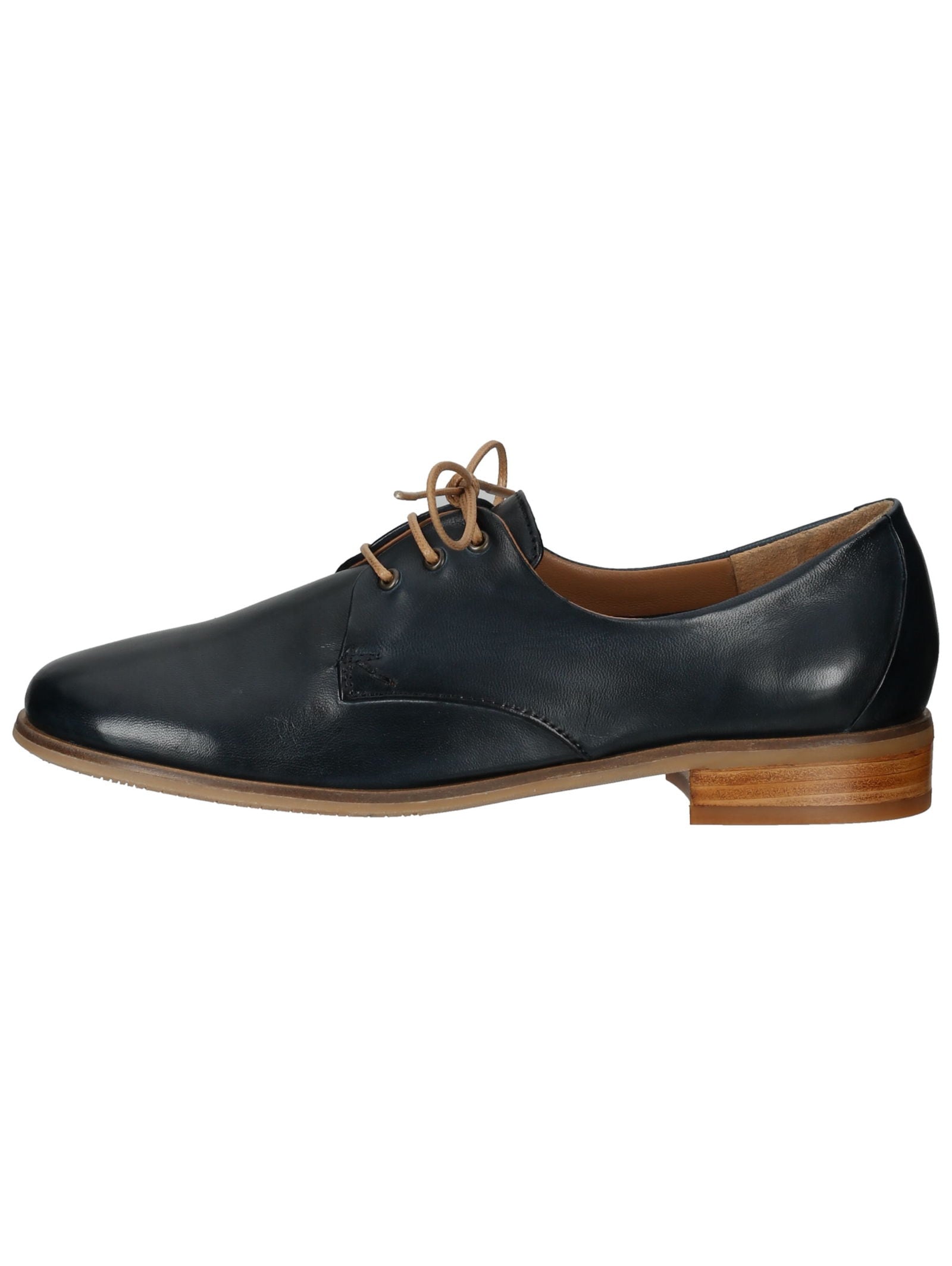 Schnürschuh EVERYBODY "Everybody Halbschuhe Leder", Damen, Gr. 39, blau (dunkelblau), Leder, Casual, Schuhe
