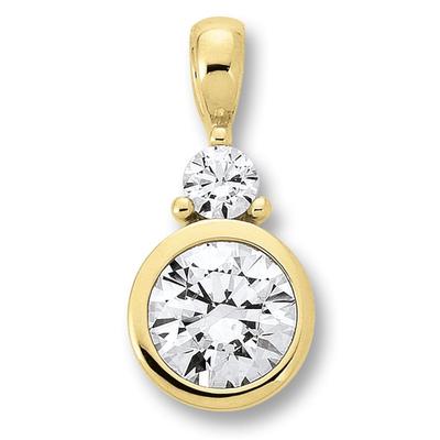 Ketten-Anhänger ONE ELEMENT "Zirkonia Anhänger aus 333 Gelbgold", gold, Schmuckanhänger, Damen, mit Zirkonia, Gelbgold 333-Gold, Gelbgold 333, Gold, für Damen – elegant, modern & vielseitig kombinierbar Image