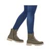 Schnürstiefelette REMONTE "Remonte Stiefelette Leder", Damen, Gr. 37, grün, Leder, casual, Schuhe