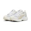 Sneaker PUMA "PUMA Morphic Metallic Sneakers Damen", Gr. 35.5, weiß (weiß warm), Obermaterial: Textil, Synthetik; Futter: Textil; Innensohle: Textil; Laufsohle: Gummi, Schuhe