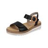 Riemchensandale REMONTE "Remonte Sandalen Glattleder", Damen, Gr. 38, schwarz, Glattleder, casual, Schuhe