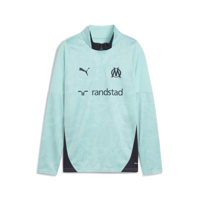 Trainingspullover PUMA "Olympique de Marseille Trainingstop Jugendliche", Kinder, Gr. 140, safe lake new navy blau, Obermaterial: 100% Polyester, regular fit, Rundhals, Pullover Image