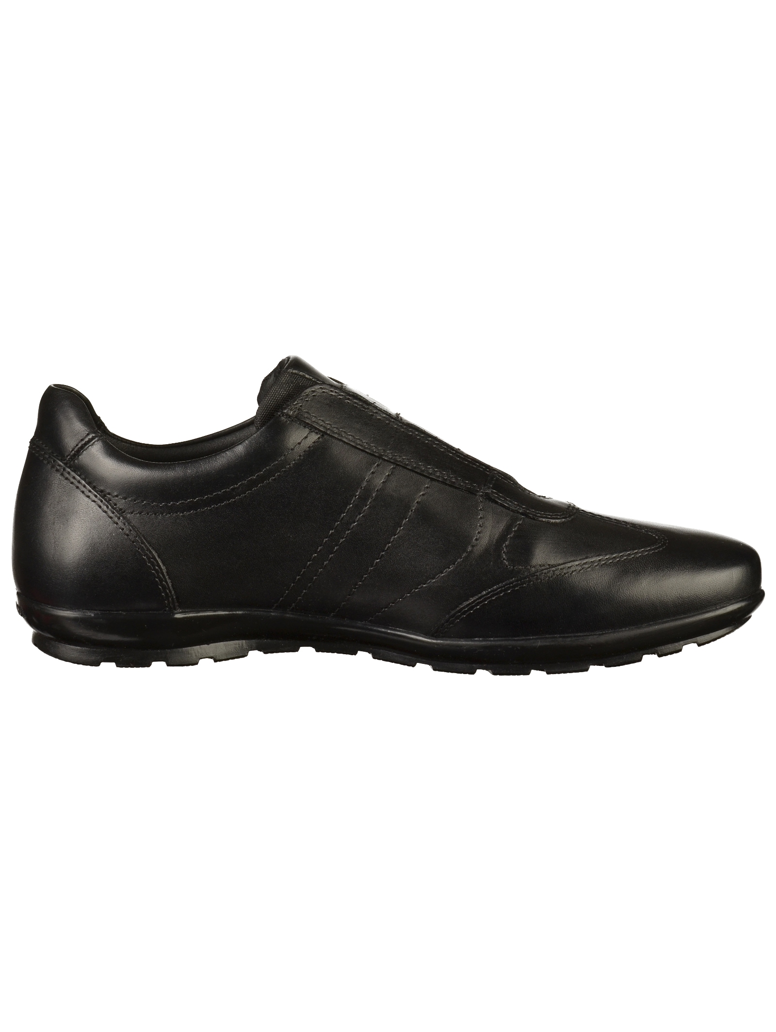 Sneaker GEOX "Geox Sneaker Leder", Herren, Gr. 40, schwarz, Leder, Casual, Schuhe