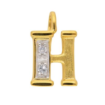 Buchstaben-Anhänger ADELIA´S "585 Gold Buchstabenanhänger", gold, Schmuckanhänger, Damen, 0,02 ct VVS = sehr sehr kleine Einschlüsse H, Gold, mit Diamant Goldschmuck für Damen & Herren Image