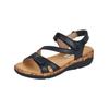 Riemchensandale REMONTE "Remonte Sandalen Leder", Damen, Gr. 39, schwarz, Leder, casual, Schuhe