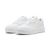 Sneaker PUMA "PUMA Cali Court Leather Sneakers Damen", Gr. 38.5, weiß lila frost lila, Obermaterial: Leder; Futter: Textil; Laufsohle: Gummi, Schuhe