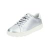 Sneaker GEOX "Geox Sneaker Lederimitat", Damen, Gr. 38, weiß (silber, weiß), Lederimitat, casual, Schuhe