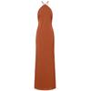 Jerseykleid MODA MINX "Kiki Long Dress", Damen, Gr. M, EURO-Größen, braun, 100% Polyester, unifarben, elegant, lang, Neckholder, ohne Ärmel, Kleider, mit angesagtem Neckholder-Design