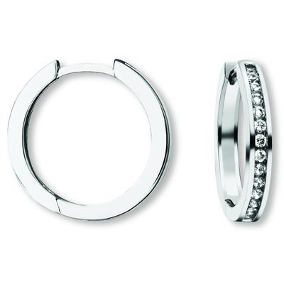 Paar Creolen ONE ELEMENT "Zirkonia Ohrringe Creolen aus 925 Silber", silber, Ohrringe, Damen, Damen,mit Zirkonia, Silber 925 (Sterlingsilber), glänzender Blickfang – ideal als Geschenkidee Image