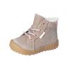 Schnürstiefelette PEPINO "Pepino Stiefelette Leder/Textil", Kinder, Gr. 24, kies, Leder, Textil, casual, Schuhe