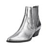 Bikerboots PAUL GREEN "Paul Green Stiefelette Nappaleder", Damen, Gr. 40, silber (metallic silber), Nappaleder, casual, Schuhe