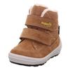 Winterboots SUPERFIT "GROOVY 2.0 WMS: Mittel", Kinder, Gr. 27, braun (hellbraun), Veloursleder, Polyester, casual, Schuhe, Snowboots mit GORE-TEX, Größenschablone zum Download