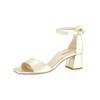 Riemchensandale PAUL GREEN "Paul Green Sandalen Leder", Damen, Gr. 38,5, grau (platin), Leder, casual, Schuhe