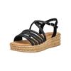 Keilsandalette GABOR "Gabor Sandalen Lederimitat", Damen, Gr. 39, schwarz, Lederimitat, casual, Schuhe