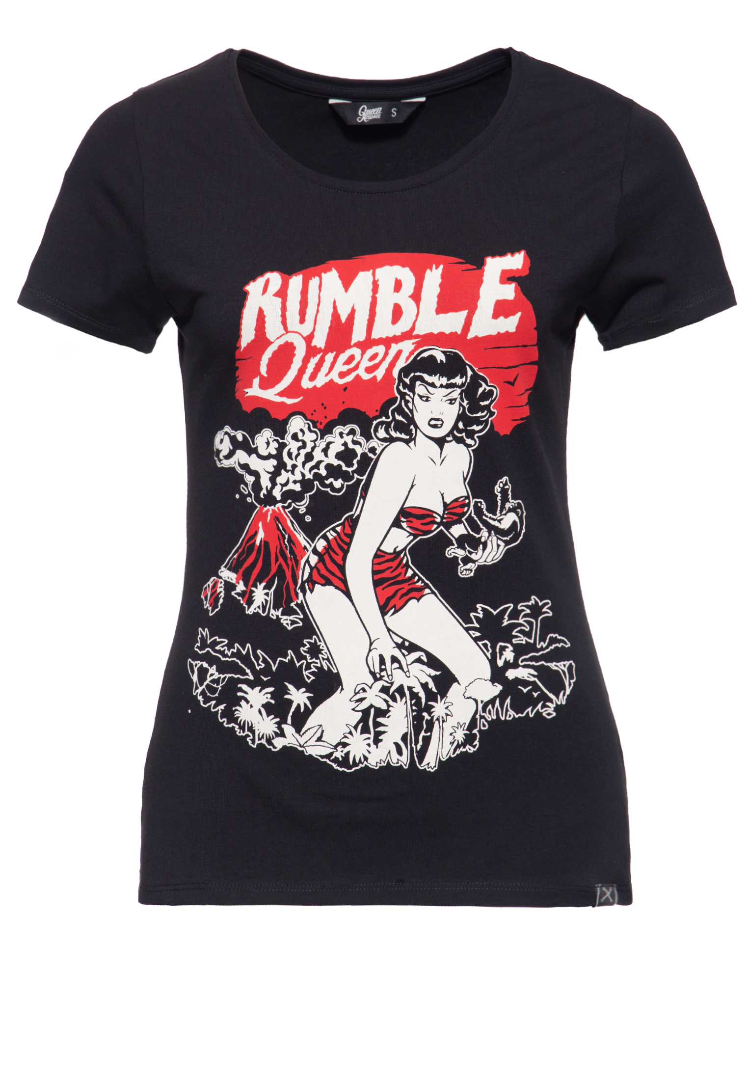 Queen Kerosin Damen QUEEN KEROSIN T-Shirt im Vintage Look Rumble Queen schwarz Image