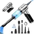 Aspirapolvere per auto senza fili, 2 in 1 mini aspirapolvere portatile potente senza fili con luce