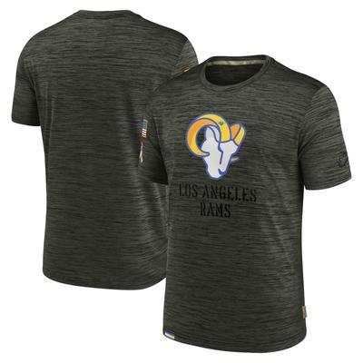 Nike – Salute to Service Velocity Team-T-Shirt der Los Angeles Rams in Olivgrün für Herren Image