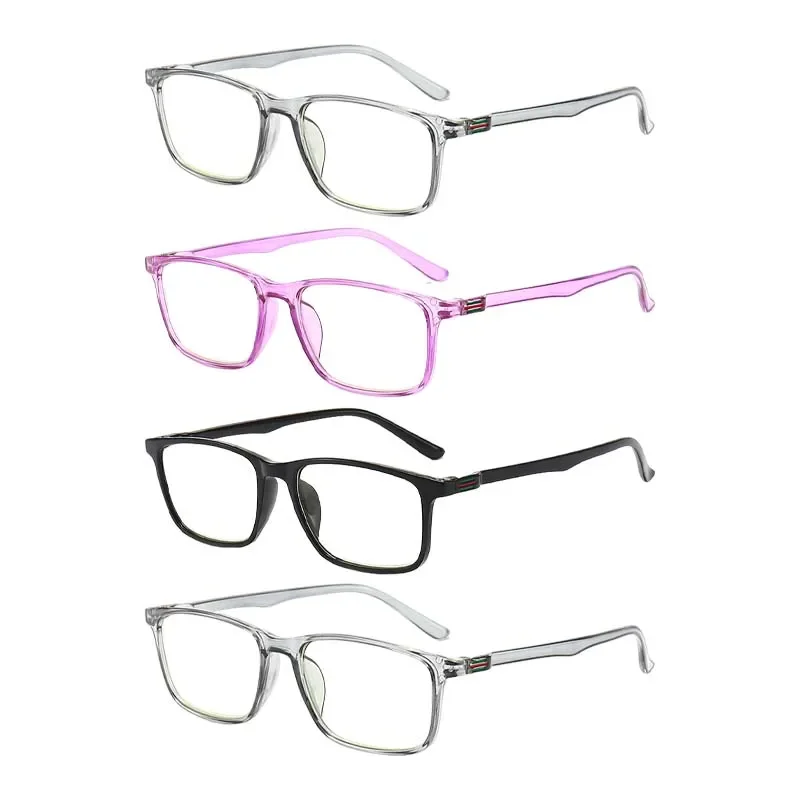 4 Stück +100 ~ +400 Lesebrille, Anti-Blau, Vollformat, quadratisch, Hyperopie-Brille Image
