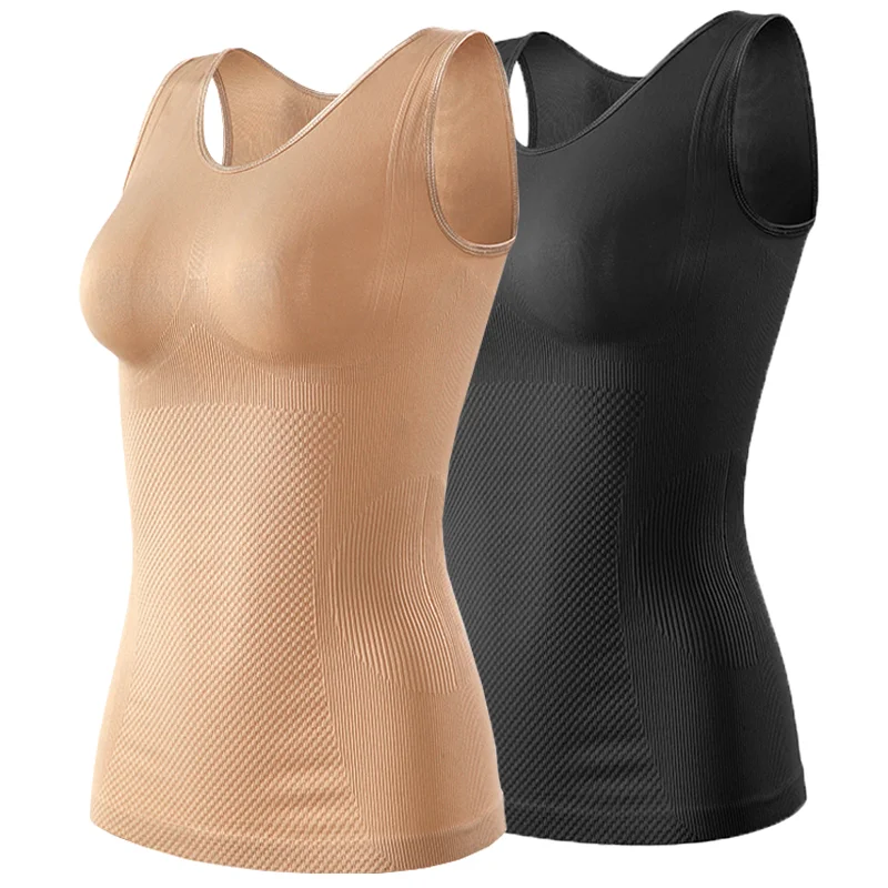 Frauen Push Up Tank Tops Body Shaper Bauch-steuer Unterwäsche Bauch Abnehmen Korsetts Shapewear Kompression Weste Taille Trainer Image