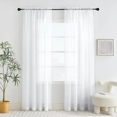 Voile Curtain Drop Net Curtains Light Filtering Window Screen Sheer Drapes Shades Sheer Curtains for Bedroom Living Room Curtain