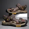 Sommer Männer Sandalen Aus Echtem Leder Herren Casual Schuhe Outdoor Männer Leder Sandalen für