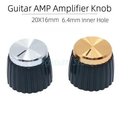 5pcs 6.4MM Inner Hole Potentiometer Knob Guitar AMP Amplifier Black Volume Control Caps For Electric Guitar Pedal with Screw