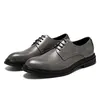 Schwarze, spitze Business-Lederschuhe für Herren, Grau, Braun, schlichtes Pendeln,