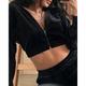 Per donna Tuta da Ginnastica Pantaloni da Tuta Pantaloni a gamba larga Autunno Strappati Tasca con cerniera Tinta unita Completo Abbigliamento Nero Bianco Palestra Athleisure Corsa Calore Termico